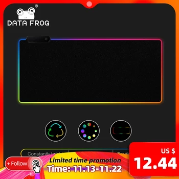 

DATA FROG LED RGB Mouse Pad Large Mouse Pad USB Wired Lighting Gaming Mousepad Non-slip 7 Color Options For PC Computer Laptop