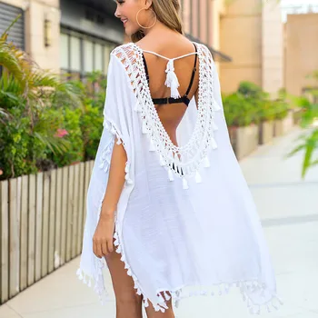 

Bikinis 2020 Woman Pareo Beachwear Sexy Beach Cover Up Dress Swimsuit Coverup New Backless Hollow Loose Broom Bikini With Animal