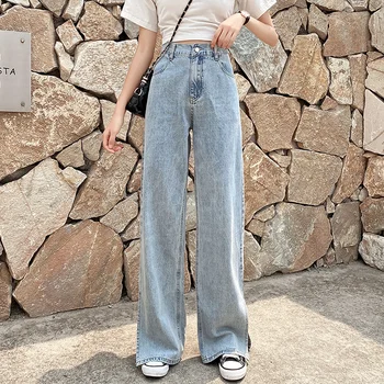 

Vintage Blue Wide Leg Pants Jeans Trousers Woman Plus Size Jean Femme High Waist Jeans Boyfriend New Casual 2020