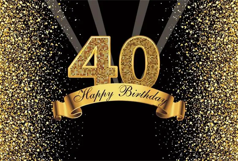 Счастливый 50 40 30 день рождения Золотой горошек юбилей Плакат портрет фотографический фон, фото-декорации Фотостудия - Цвет: NSW06953