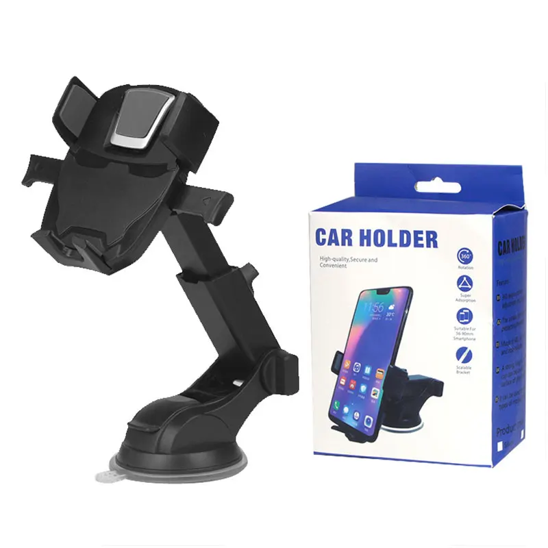 

New Universal Extended Arm Car Phone Holder Dashboard Windshield Suction 360-degree Rotatable Cell Phone Cradle Hands Free Mount