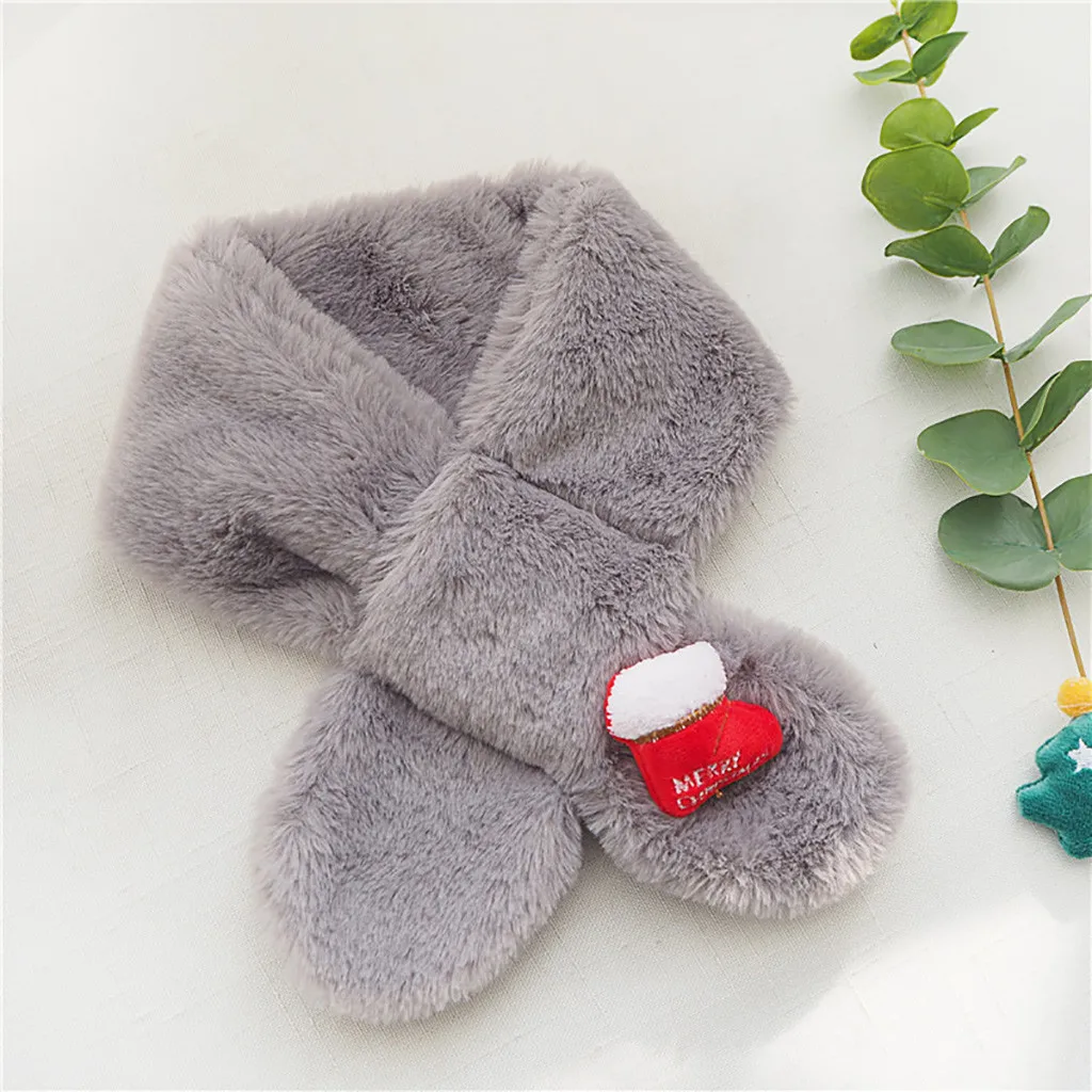 Christmas series imitation rabbit hair children bib winter warm scarf Christmas series imitation rabbit hair children's bib#40