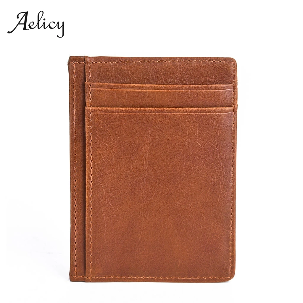 Тонкий кожаный кошелек Aelicy с рчид-блокировкой держатель для кредитных карт чехол