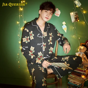 

Fashion Style Casual Style Man Clothes Pajamas for Man Front Pocket Blue Pajamas Set Pj Set Long Sleeve Long Pants Sleepwear
