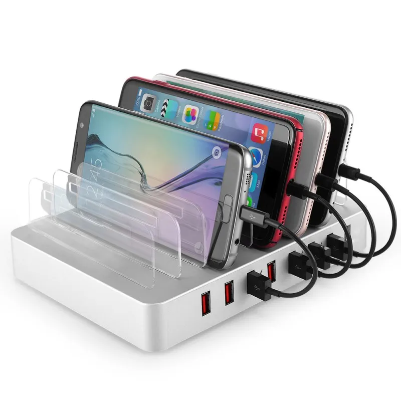 

Convenient 8 Port USB Charging Station Multiple Phone Tablet Charger security Dock Desktop Organizer For samsung huawei iphone