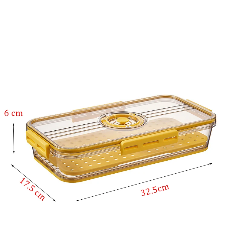 Timekeeping Food Storage Box Kitchen Transparent Refrigerator Sealed Containers Organizer Fresh-Keep Freezer Storage Drawer Box 