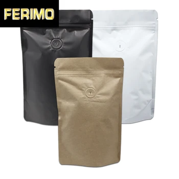 

30Pcs Doypack Pure Aluminum Foil Zip Lock Bags with Vent Coffee Beans Seed Reclosable Storage Pouch Tea Nuts Retail Package Bags