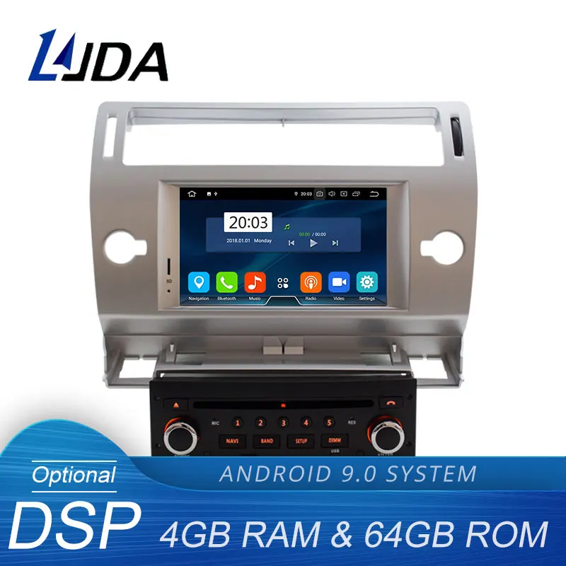 LJDA 1 Din Android 8,0 dvd-плеер автомобиля для Citroen C4 мультимедиа gps навигация авто радио Восьмиядерный 4G+ 32 г головного устройства стерео аудио