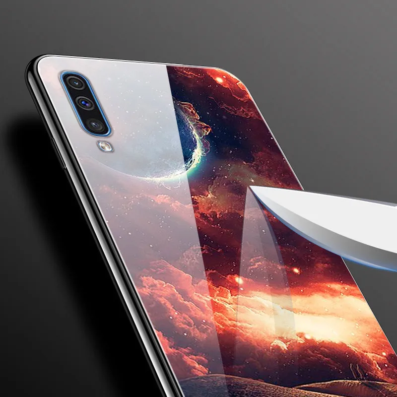 Для samsung A40 чехол закаленное Стекло жесткая накладка на заднюю панель телефона чехол s для samsung Galaxy A70 A10 A20 A30 A30S A50S A50 A10S A20e