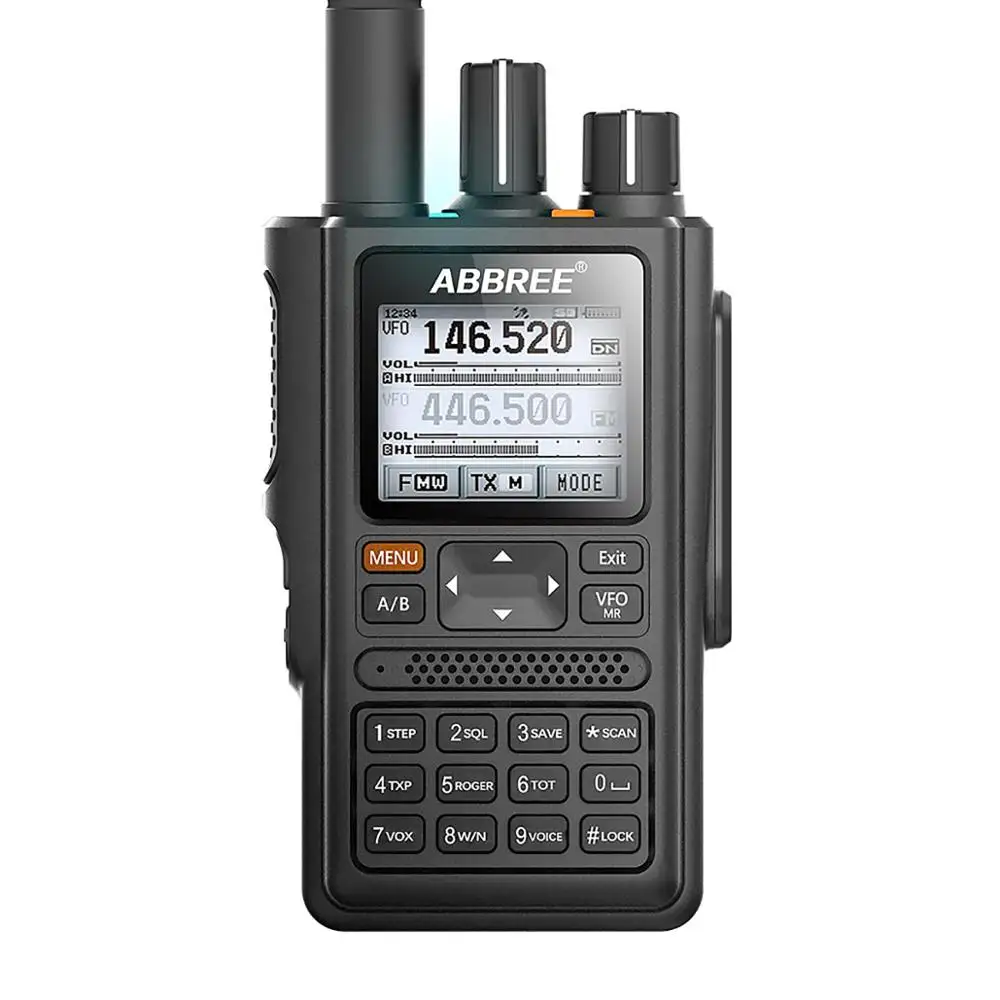 ABBREE AR-F8 gps 6 полос(136-520 МГц) 8 Вт 999CH Многофункциональный VOX DTMF SOS lcd цветной любительский Ham двухстороннее Радио рация