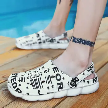 

Mens summer shoes sandal beach unisex white hole shoes couple sandals men EVA shoesbreathable slippers