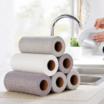 

50 sheets/roll Disposable Kitchen Towel Rag Cleaning Cloth For Washing Dishs Kitchen Supplies Dishcloth Kitchen Tool