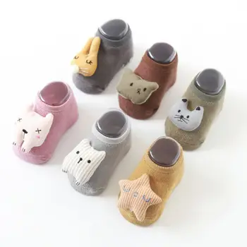 

2020 Cute New Children Socks Cute Doll Baby Non-slip Socks Terry Warm Thick Children Boat Socks Baby Floor Socks FM Army Green y
