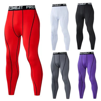 Men Compression Tight Leggings Running Sports Male Gym Fitness Jogging Pants Quick Dry Trousers Workout Training Yoga Bottoms 1
