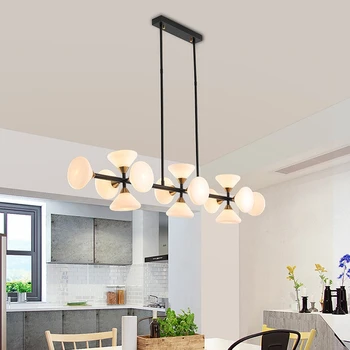 

Nordic Simple Modern Led Hanging Lights Creative Living Room Dining Bedroom Glass Chandeliers Luxury Villa Bar Supended Lamp
