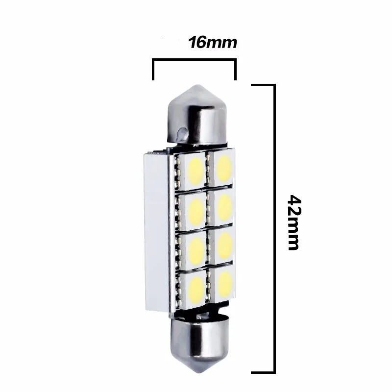Напрямую от производителя продажи 5050 39 размер 41 размер 8SMD декодирование двойной острый номерной знак свет дверь лампа для чтения
