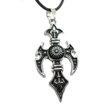 Vintage gothique noir croix collier déclaration Triangle Fleur de Lis français lys collier hip hop bijoux cadeau(China)