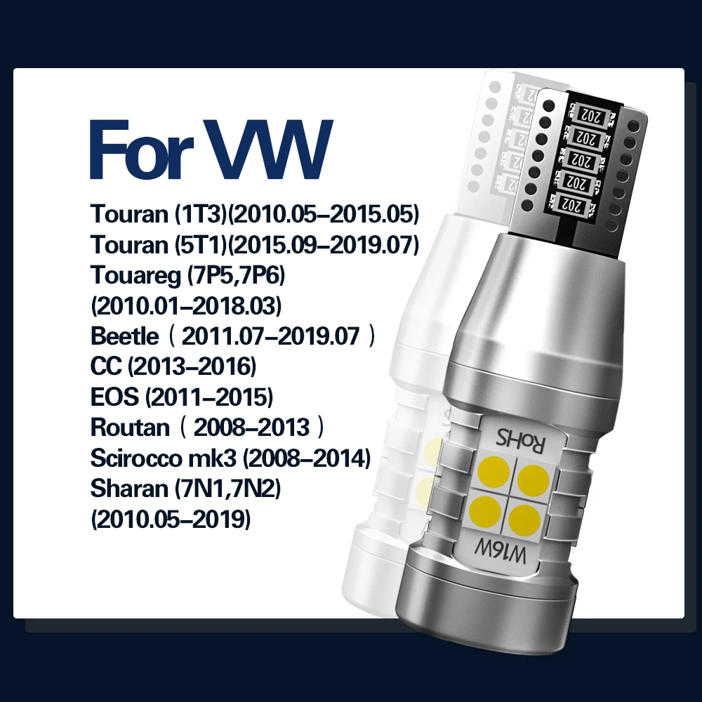 2pcs LED ������ ���� Blub ��� ���� Canbus W16W T15 921 VW Touran Touareg �������� CC EOS Routan Scirocco mk3 3 Sharan 7N