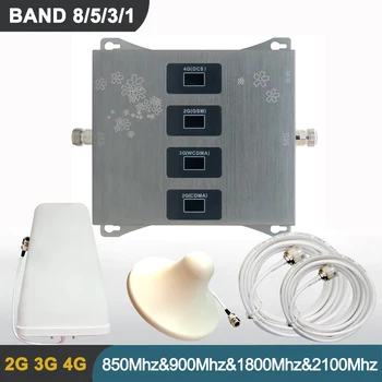 

Four Band Mobile Cellular Signal Repeater Set 2G 3G 4G Band 8 5 3 1 CDMA LTE DCS Phone Signal Range Extender Booster Amplifier