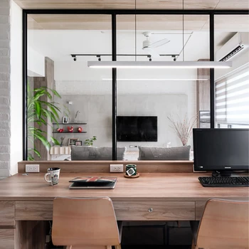 

Nordic Designer Art Woodden White Black Pendant Iights Modern Office lustre Aluminum Simple Hanging Lamp Restaurant Kitchen Lamp