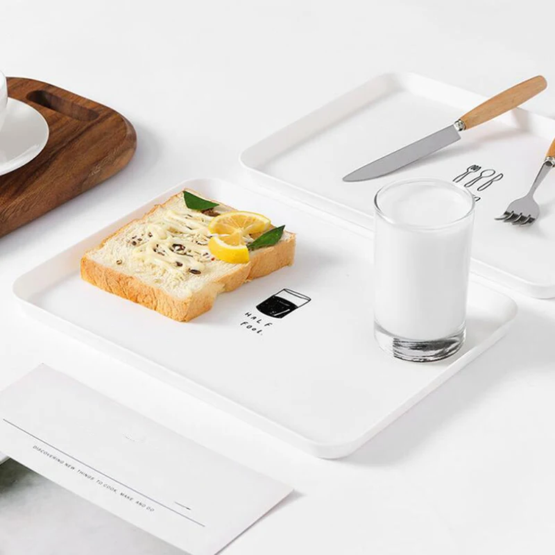 

Multi Function Creative Tray Nordic Style Rectangular Home Simple Breakfast Plate Plastic Dessert Small Tray