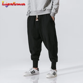

Men Streetwear Harem Pants Casual Trouser Men Japanese Jogger Sweatpants Linen Pencil Pants 2020 New Man Chinese Baggy Pants 5XL