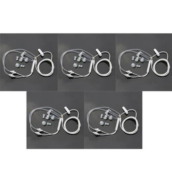 

5PCS Universal 3.5mm Anti Radiation Binaural Earphones Air Tube Acoustic Earbuds Stereo Headphones with Microphone