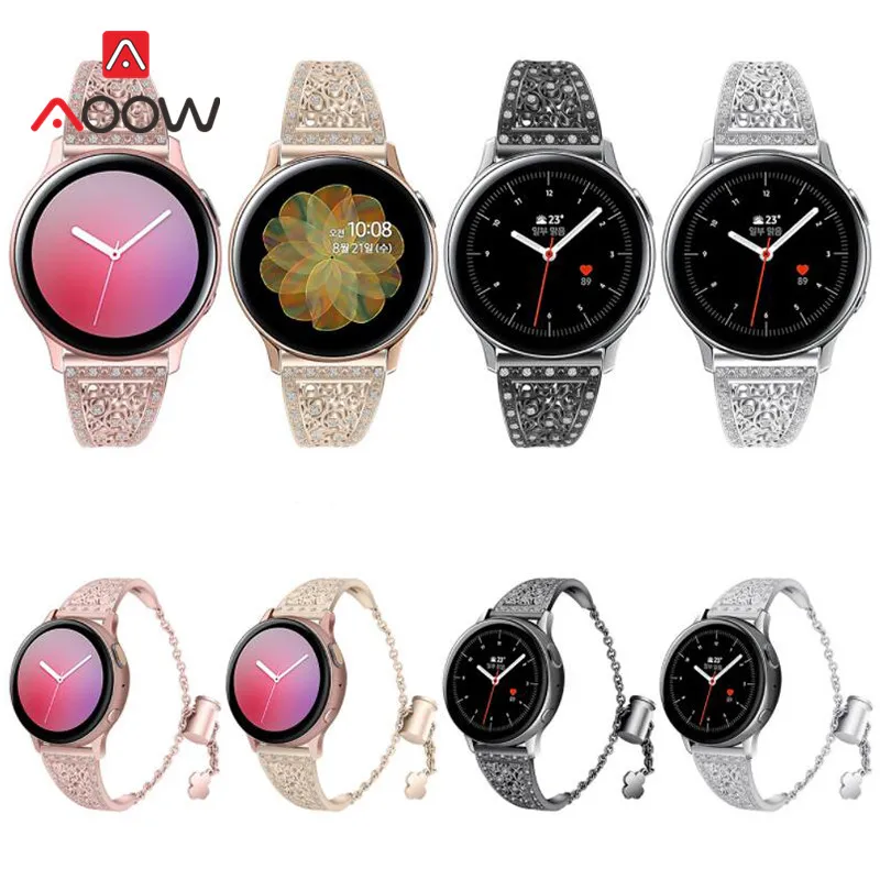 Ремешок металлический для Samsung Galaxy Watch Active 2 регулируемый браслет с цепочкой