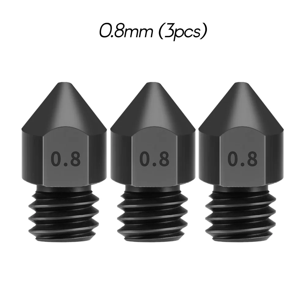 3 шт. закаленные стальные насадки для 1,75 мм нити для Creality Ender 3/CR-10/CR-10S Pro/TEVO 3d принтер Hotend экструдер