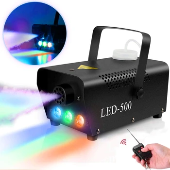 

Wireless Remote Control Fog Machine, 500W Portable Led Smoke Machine with RGB Lights For Parties, DJ Performance & Stage Show