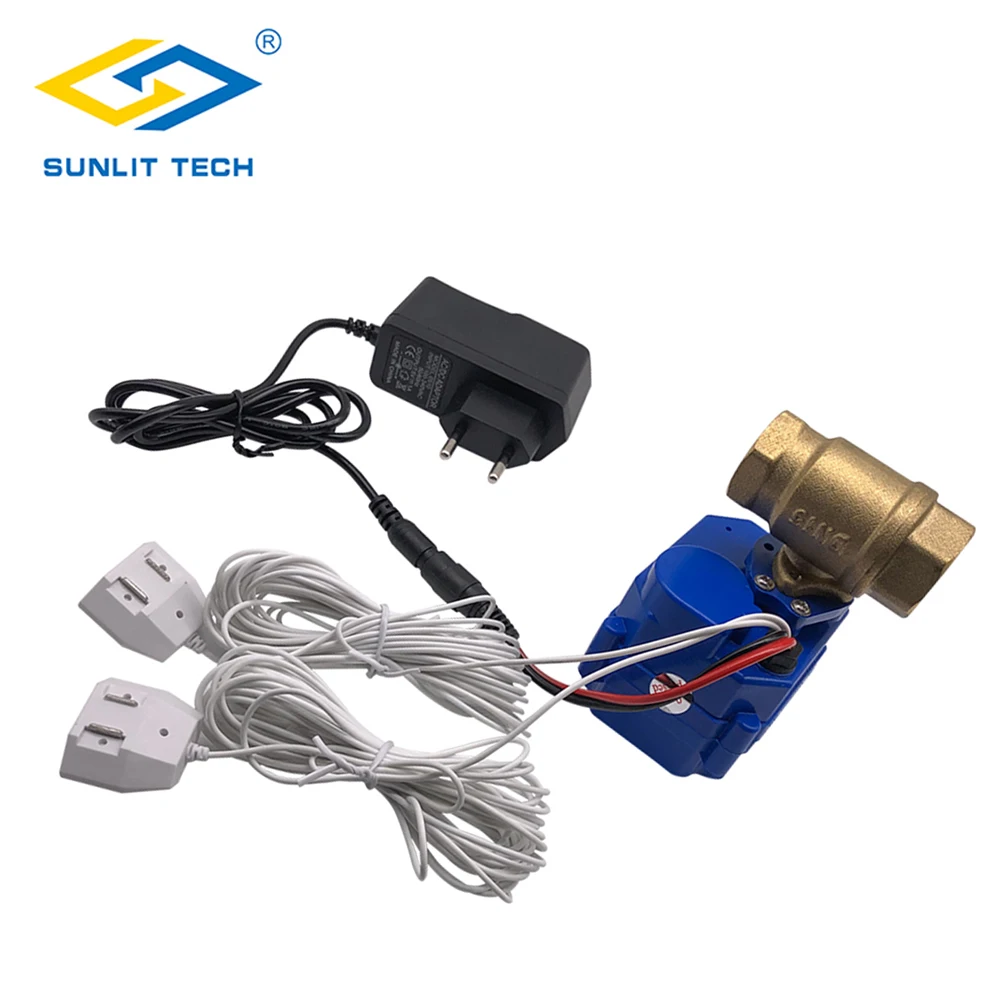 Sensor de fuga de agua de bajo precio de fábrica de barco ruso con válvula DN15 DN20 DN25, protección contra el Detector de fugas de agua