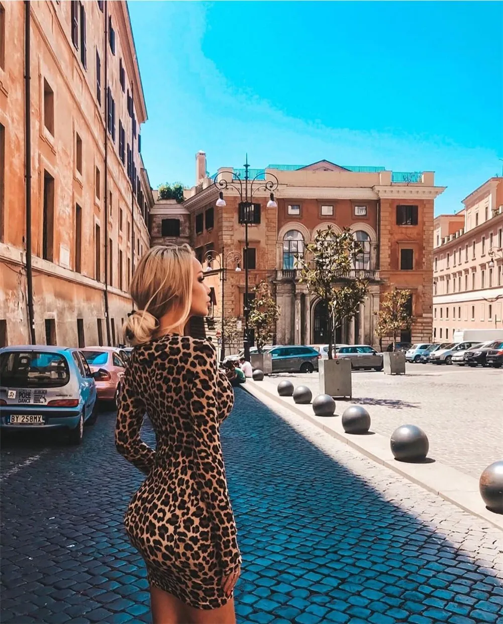 Women's Leopard Print Dress New Fashion Boho Bodycon Casual Long Sleeve Evening Party Mini Sexy Dress For Femme
