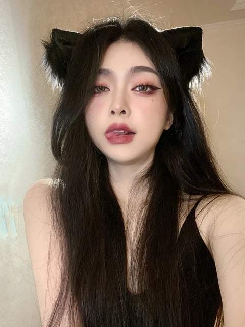 Ears Cosplay Gothic Lolita Cat Ears Cosplay  Chinese Headdress Anime Decor  Gothic Accessories Fox Ears Decor Kawaii Accessories black