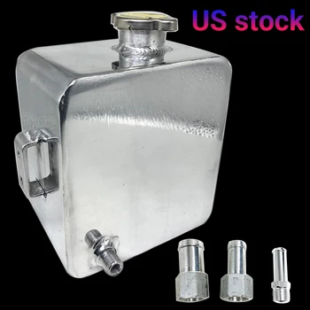 

Universal Car 2.5L Chrome Polished / Powder Coated Black Aluminum Water Coolant Radiator Overflow Recovery Tank Bottle