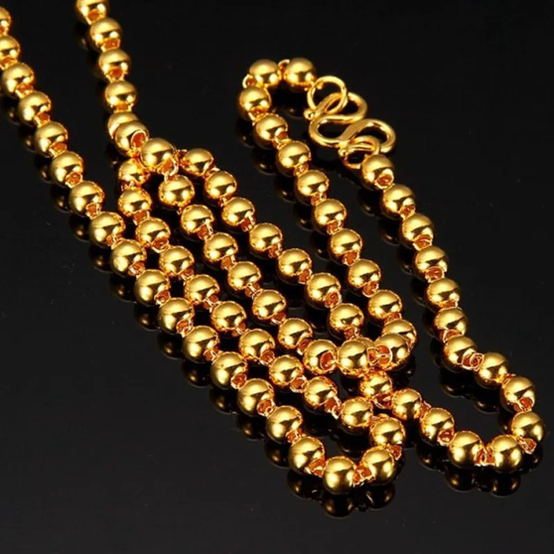 Solid Smooth Round Beads Chain Necklace 