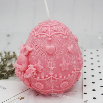

Easter Egg Rabbit Pattern Candle Mold Aroma Plaster Crafts Mould Chocolate Candy DIY Decorating Candle Clay Craft