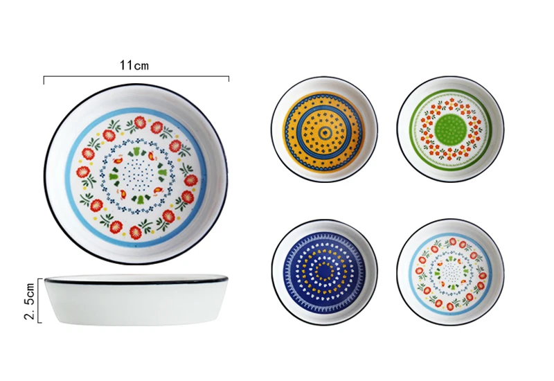 Lovely Ceramic Dinner Plate Mini Snack Dessert Tray Small Seasoning Vinegar Soy Sauce Dish Food Container Bowl Porcelain Tableware (7)