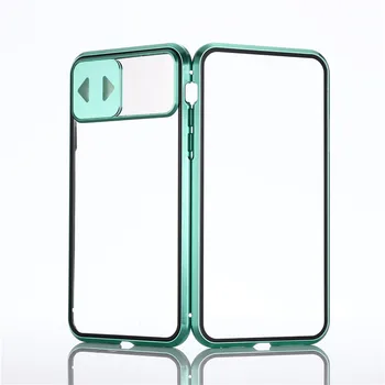 

Magnetic Metal Glass Camera Protection Case For iPhone 11 Case Slide Protect Cover Lens Protection Funda For iphone 11 Pro Max