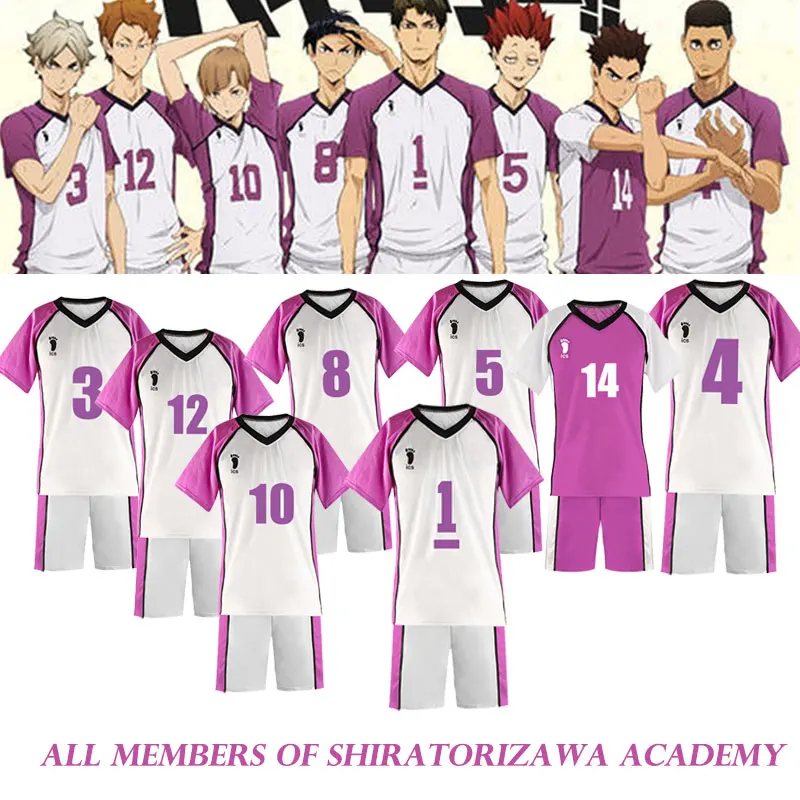 Haikyuu Season 3 Cosplay Jersey Shiratorizawa Academy Uniforms Wakatoshi Ushijima Eita Semi Satori Tendo Sportwear Costume Sets