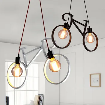

Nordic Postmodern Bicycle LED Pendant Light Balcony of Bedroom of Bar Dining Room Is Decorated with Lamps Room Lamp Home Decor