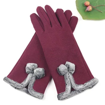 

Winter Autumn New Fashion Women Full Finger Button Gloves Cashmere Stitching Glove mpb01