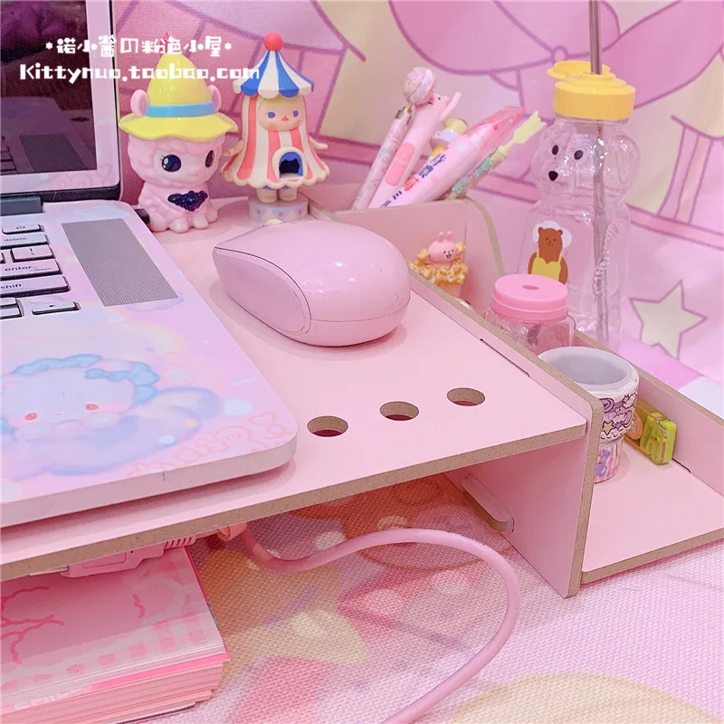  1Pc Wooden Rack Shelf Dormitory Bed laptop stand Two Flowers Book Reading laptop table