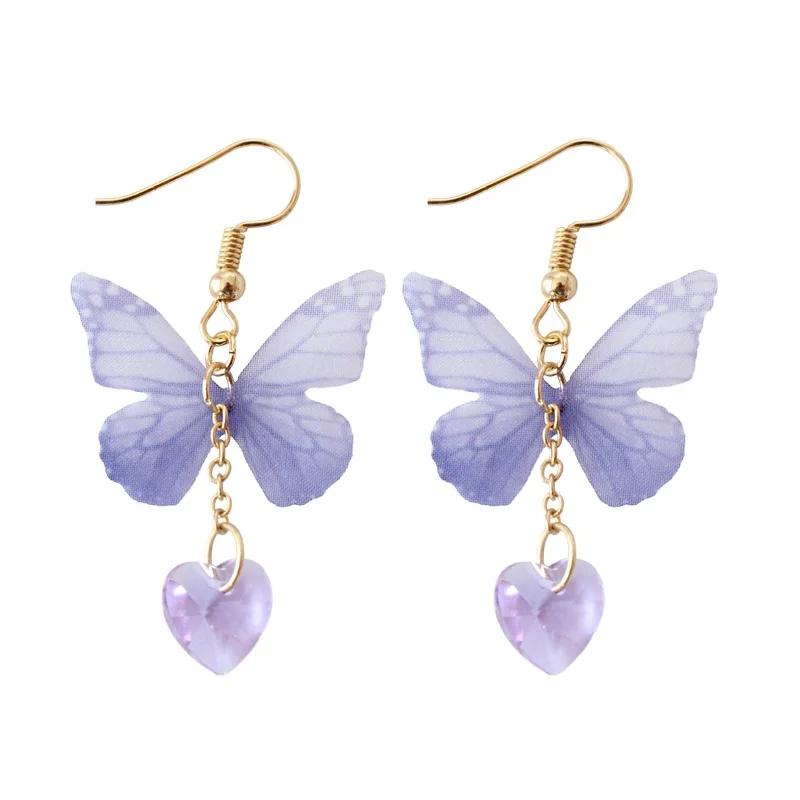 fashion jewelry accessories fabric butterfly earrings | Украшения и аксессуары