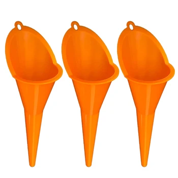 

3pcs/set Funnel Tool Slender Fluid Filling Multifunctional Easy Clean Home Automotive Oil Change Bright Color Reusable Nestable