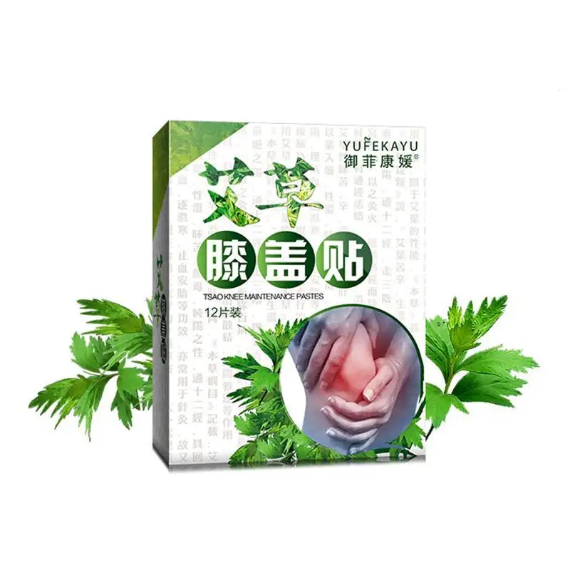 12pcs/box Knee moxa Hot moxibustion plaster Leg Pain Relief Wormwood Sticker Self Heating warming meridians Patches plaster