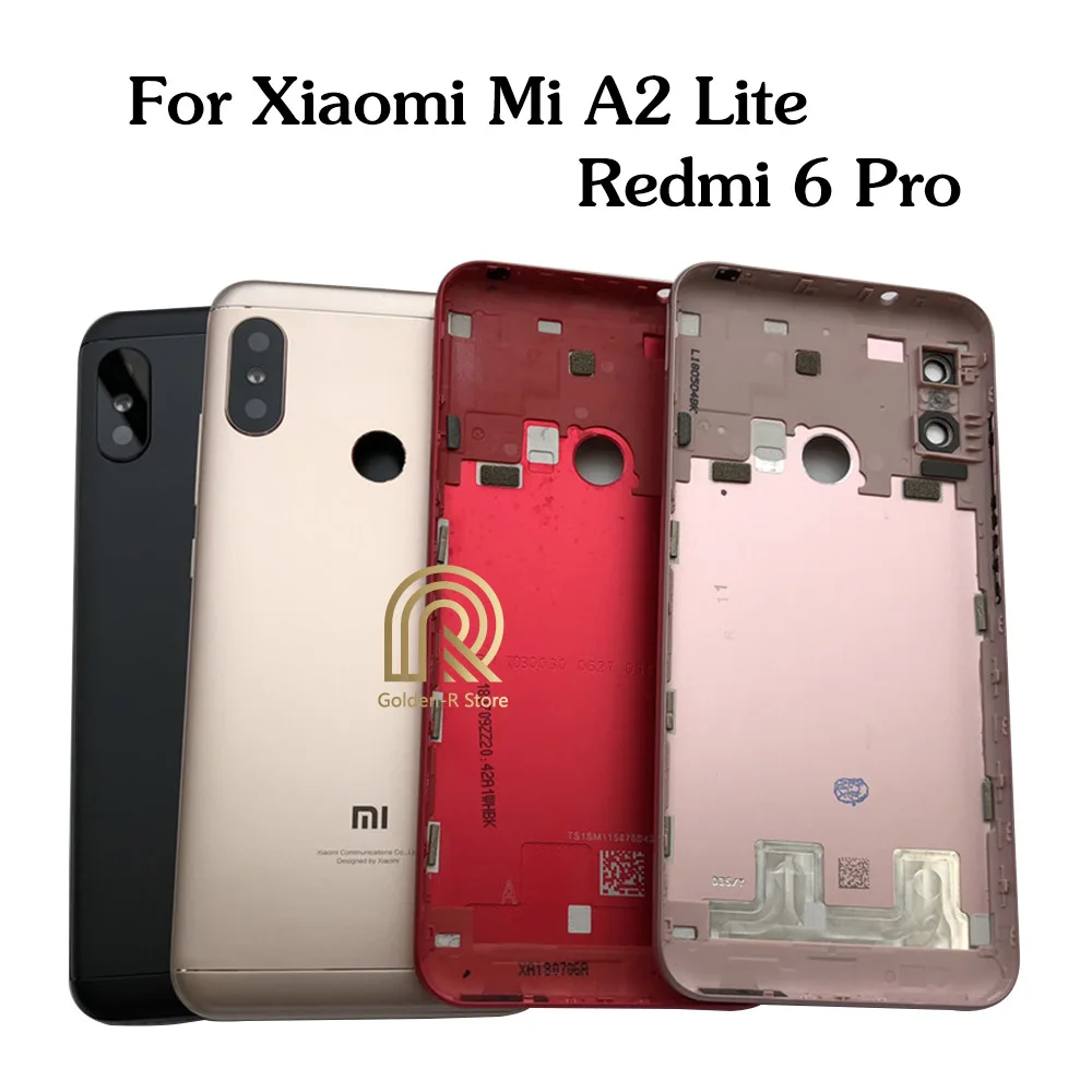 5,8" для Xiao mi Red mi 6 Pro/mi A2 Lite Батарейная дверь металлическая задняя крышка Запасные части Корпус чехол с кнопками объектив