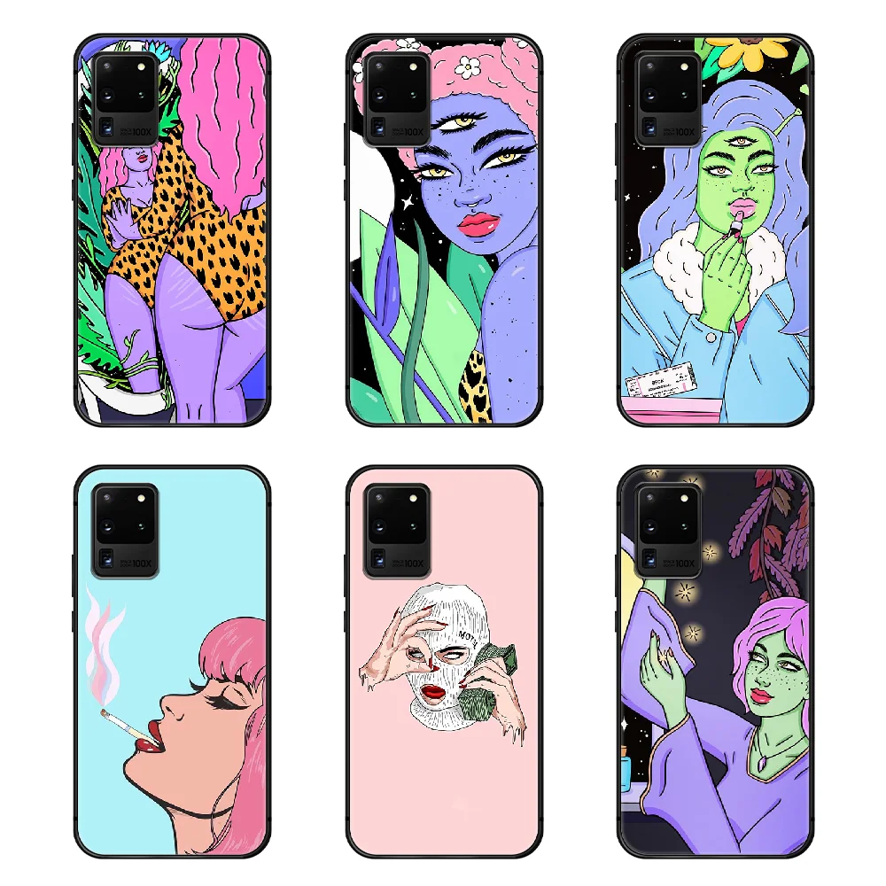 Чехол для телефона Bad girl Devil eye чехол Корпус Samsung Galaxy S 6 7 8 9 10 e 20 edge uitra Note plus черный