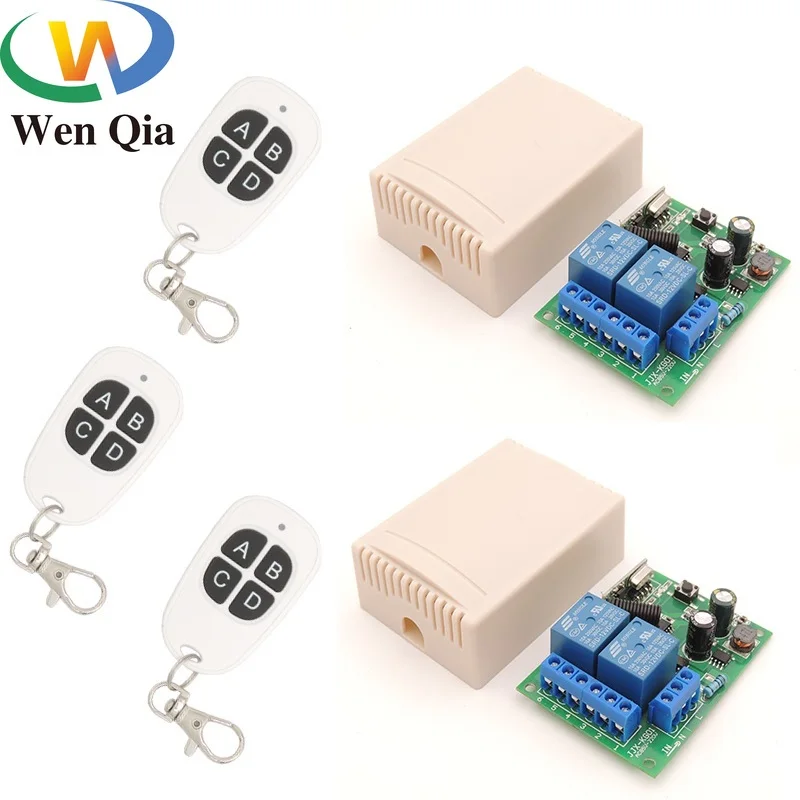 

Wenqia Switch AC85~250V 10A 2200W 2CH 2 gangs 433rf Remote Control Wireless Receiver Relay Module for Ligh/Moto/Electric Door