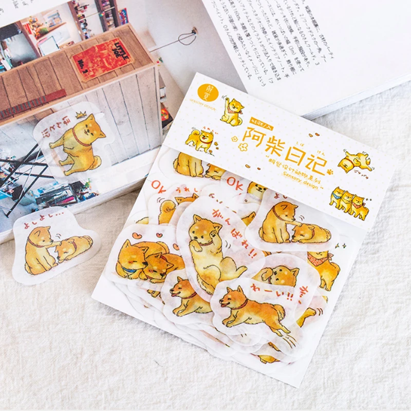 

45pcs/pack Lovely A Chai Diary Series Diary Paper Label Sealing Adhesive Scrapbooking Decorative DIY Craft Stickers