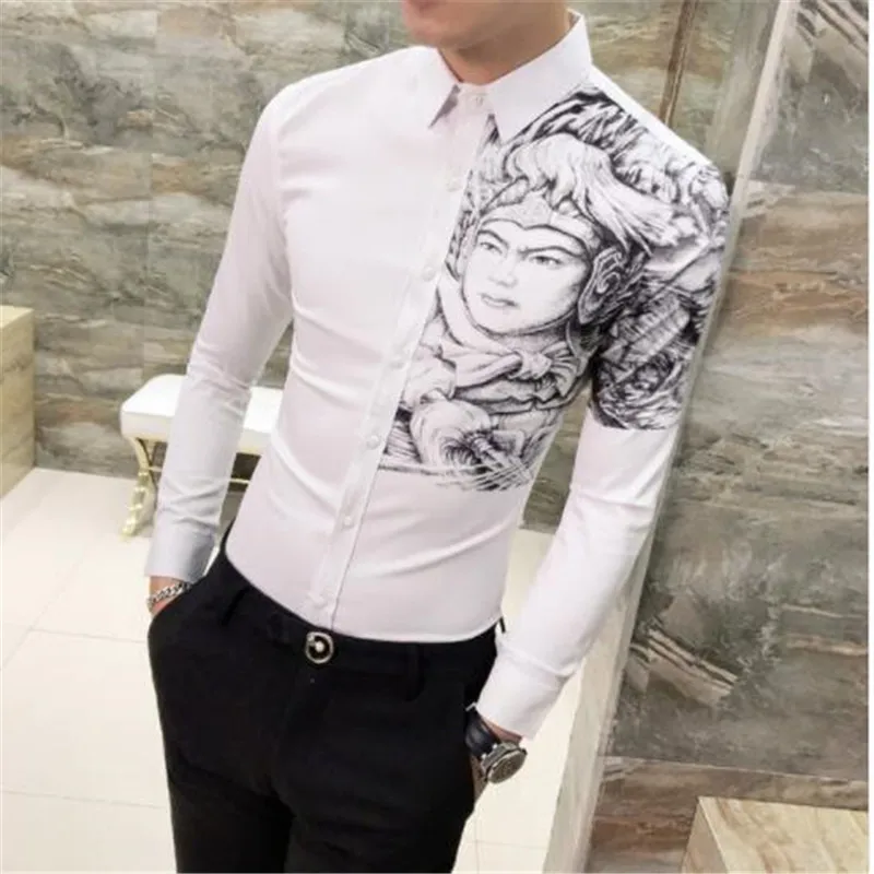 1 Фирменная Новинка chemise homme модная весенняя рубашка Мужская Уличная приталенная Мужская рубашка с длинными рукавами Повседневные мужские рубашки платье - Цвет: 1